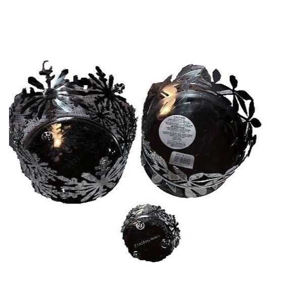 2 Silver Snowflake 1 Flower Candleholders Boho Holiday Christmas Winter Decor - Picture 8 of 8